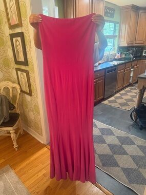 Normakamali Women's hot pink Strapless Maxi Dress -revolve